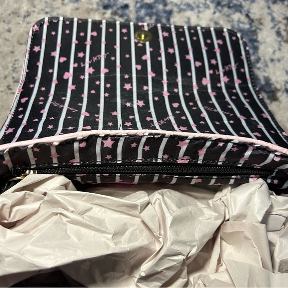 NWT Luv Betsey Johnson Lavender Butterfly Lbaddy Blush Stripe Crossbody Bag - Picture 8 of 11